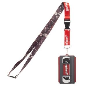 Jason Lanyard Friday The 13th with Rubber VHS Tape ID Badge Holder Keychain
